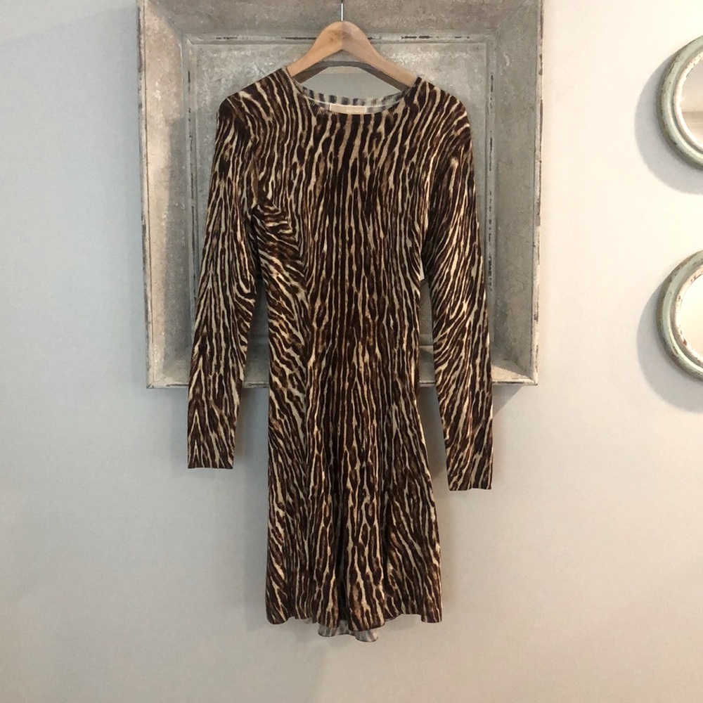 Michael Kors size small fitted leopard print dress, long sleeves, short.